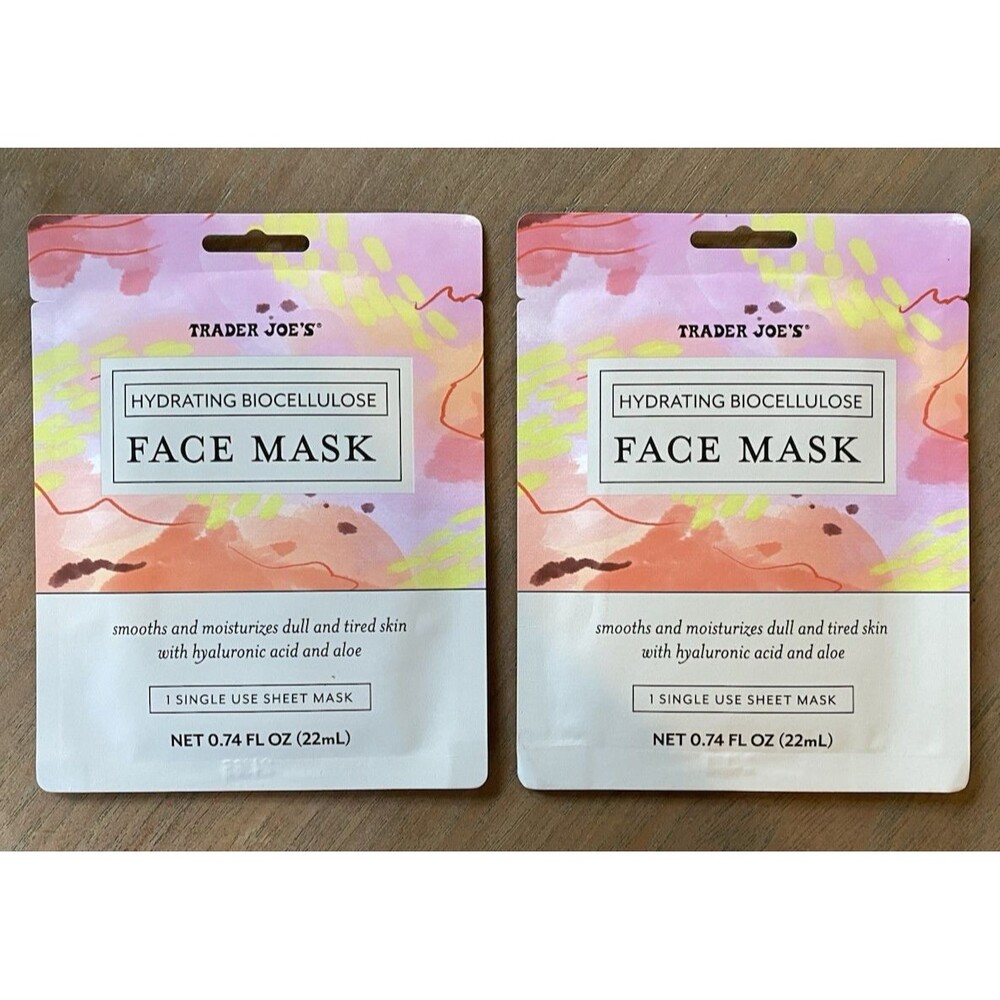 Trader Joe's Hydrating Biocellulose Face Mask Set of 2 Masks Ships Quick